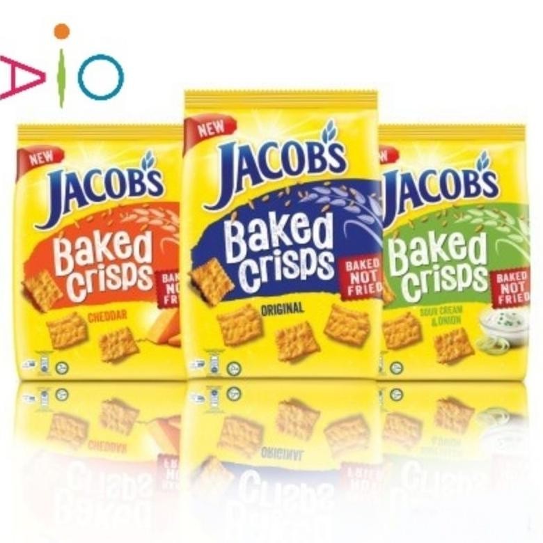 

JACOB Jacob's Baked Crisps Big Pack Original | Sour Cream & Onion | Cheddar 229g