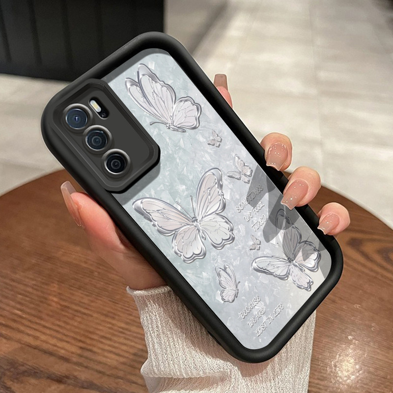 Casing Hp OPPO A16 OPPO A16s OPPO A54s Case pelindung silikon Casing HP ponsel Kesing pola kupu-kupu