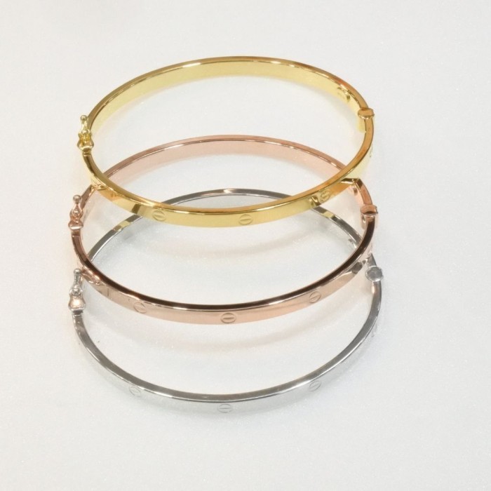 Gelang Tangan Emas Kuning Putih Mas Kadar 375 Original Alex'As Gold