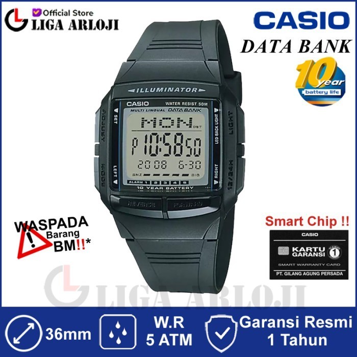 Casio Db-36-1Avdf - Jam Tangan Pria Digital Db36 Db-36-1A Data Bank