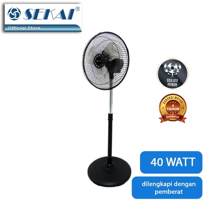 Sekai Metal Stand Fan Hsn1238Po Kipas Angin 12 Inch Hsn 1238 Po