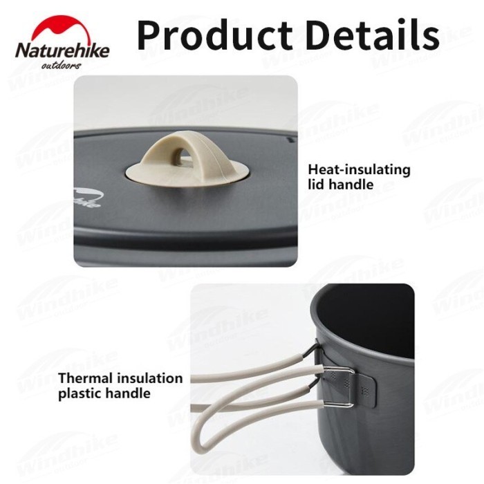 Alat Masak Camping Naturehike Cnh22Cj002 Allumunium Alloy Camping Pan