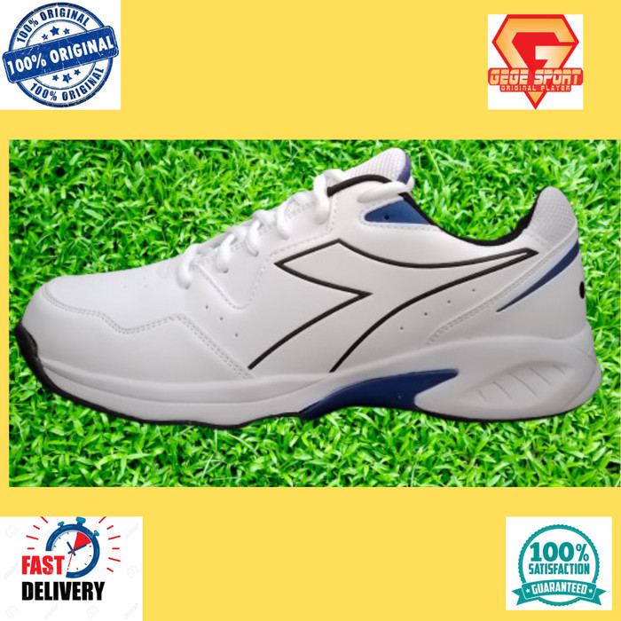 {AyuSport} Sepatu Tennis Diadora Volee 6 Original - White/Blue - 40 Berkualitas