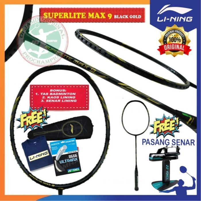 LINING SUPERLITE MAX 9 RAKET BADMINTON ORIGINAL