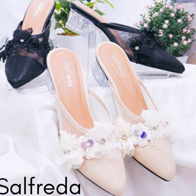 Sepatu Sandal Pesta Import Korea Wanita Hitam Hag 3 Cm Kaca Rb70088