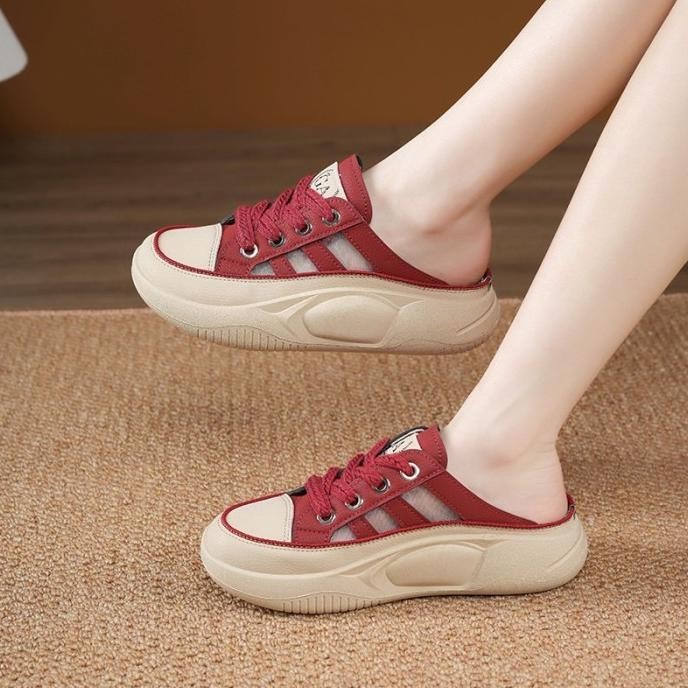 Sepatu Wedges Tulang Wanita Import Lv0341 Sepatu Sneakers Tali Kepang