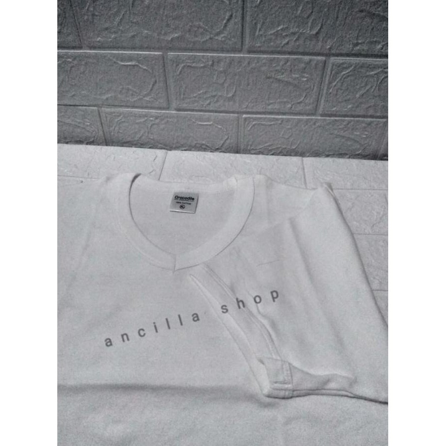 Oblong Crocodile Putih V neck - 817