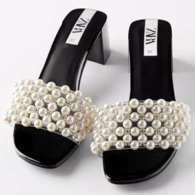 Sendal Heels Cantik Mutiara Pearl Zara Murah