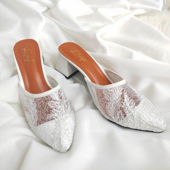 Sendal Wanita Brukat Pesta / Sendal Wedding Wanita Hak Tahu 5 Cm
