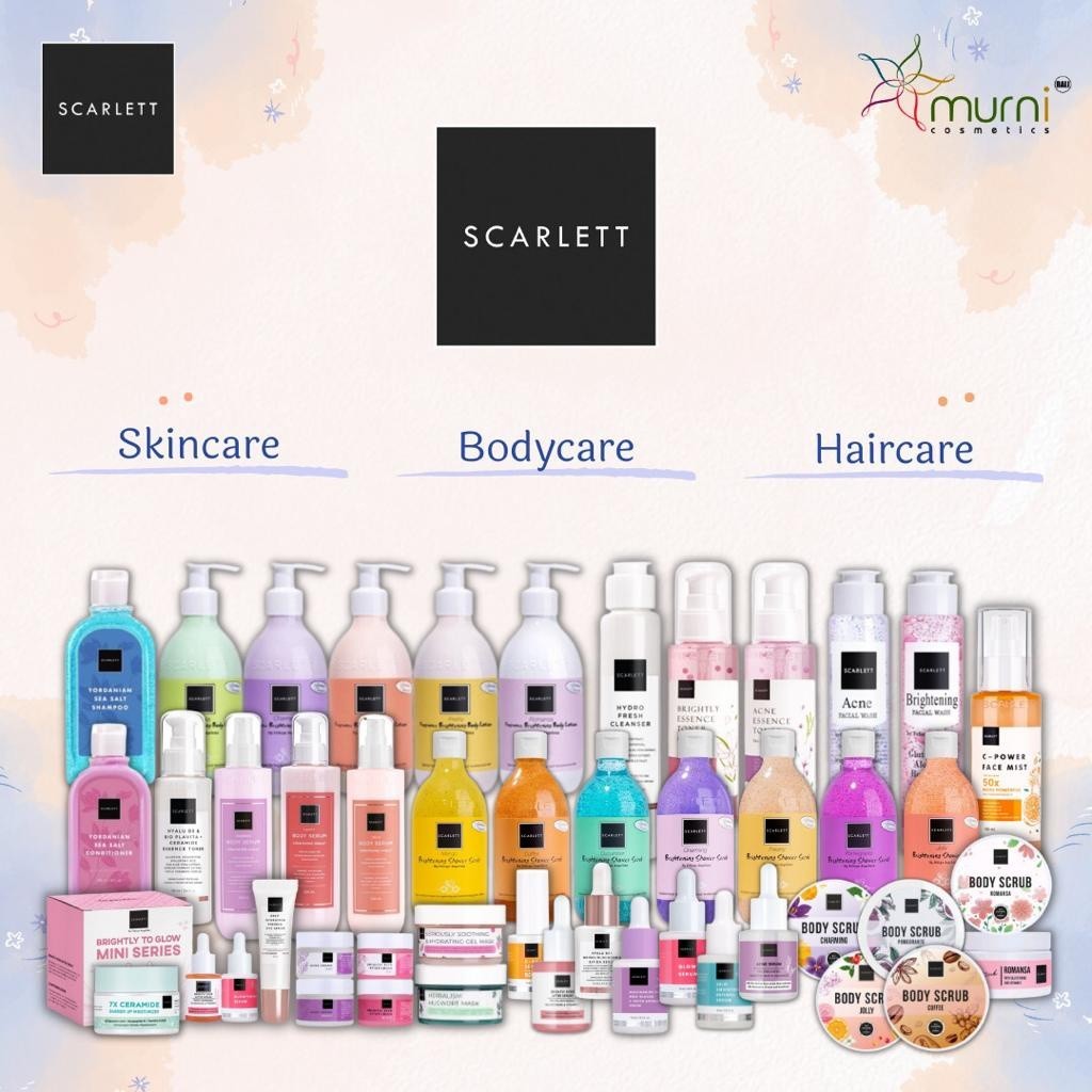 Promo Scarlett Fragrance Brightening Body Lotion Serum Brightly/Acne/Glowtening/Mini Day Night Cream