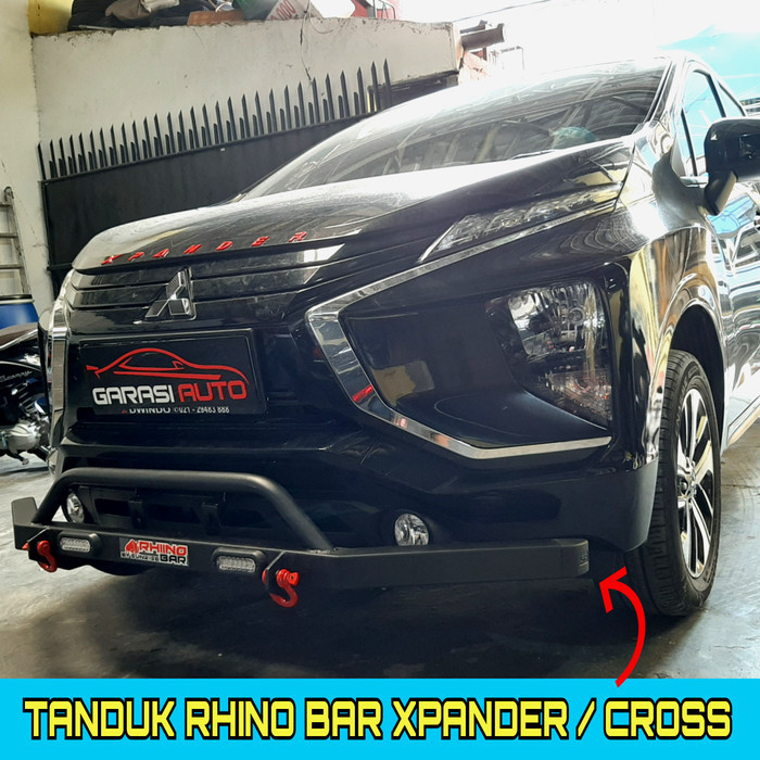 TANDUK DEPAN XPANDER BUMPER GUARD TOWING BAR RHINO BESI WITH LAMP DRL