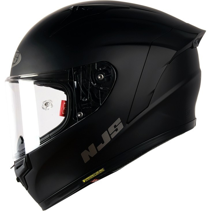 Njs Zx-1R Solid Hitam - Gloss/Doff - Helm Full Face