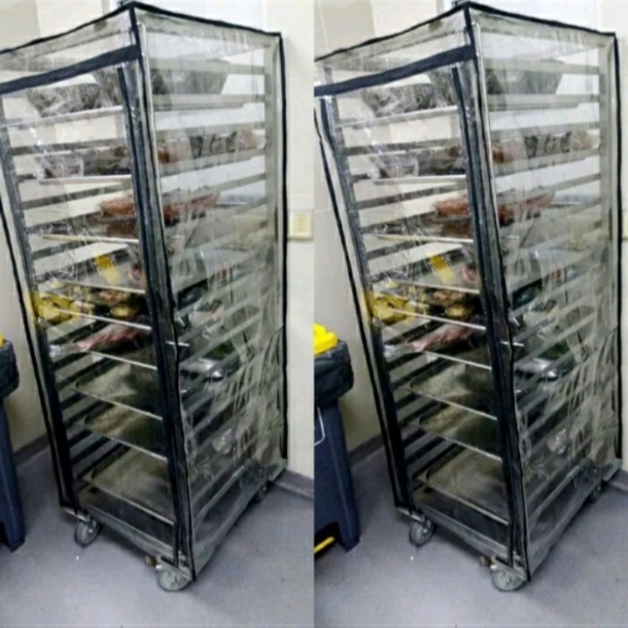 COVER PLASTIK PENUTUP RAK LOYANG ROTI UNTUK RAK 10-15 SUSUN