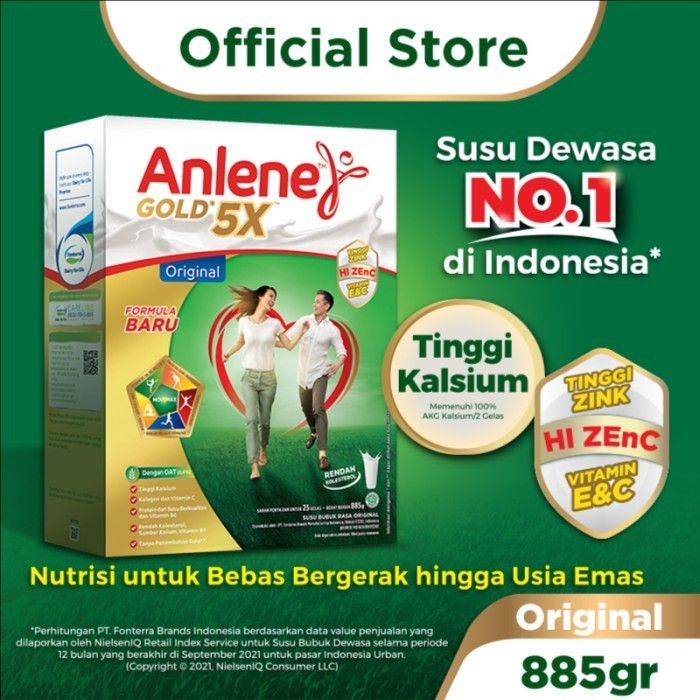 

Anlene Gold 5X Susu Bubuk Dewasa Original 850G - Tulang & Sendi