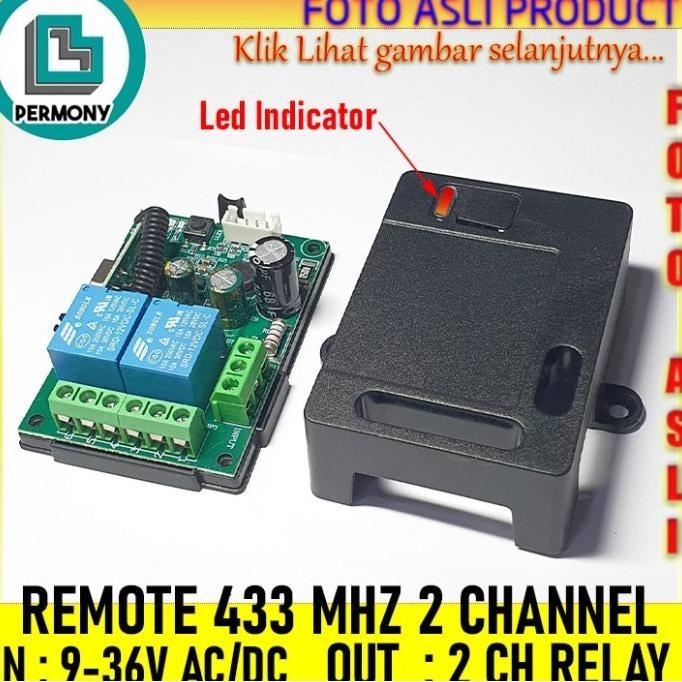 Relay Switch 433 Mhz 2Ch 433MHz 2 Ch Wireless RF Receiver 9-36V DC