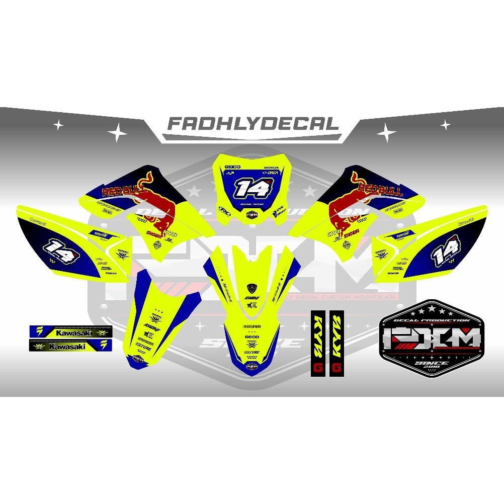 Barang Murah.Co Decal Klx S Old Dtracker Decal Spakbor Dan Papan Nomor Crf Kuning Stabilo Sticker Fu
