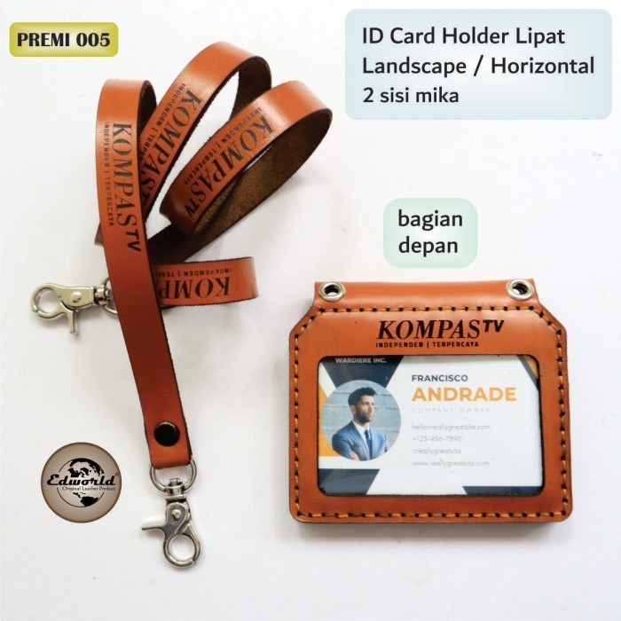 

BARANG TERLARIS ID CARD HOLDER LIPAT LANDSCAPE / HORIZONTAL 2 SISI MIKA