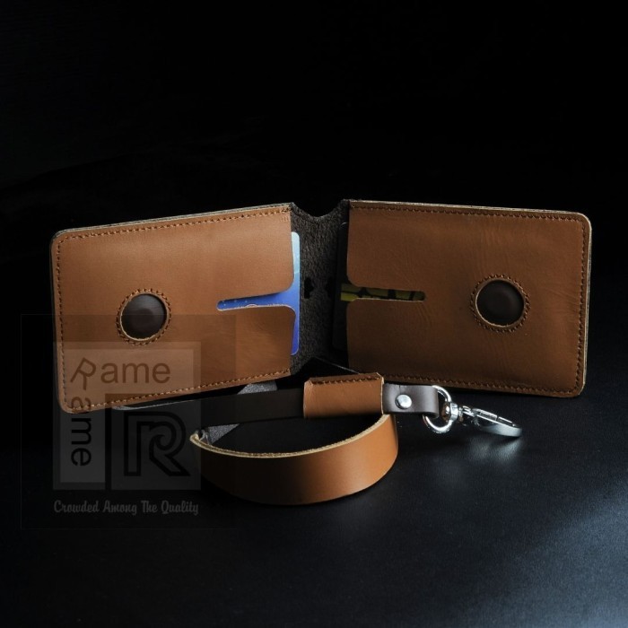 

BARANG TERLARIS Id Card Kulit Name Tag Kulit Asli Premium Double Magnet