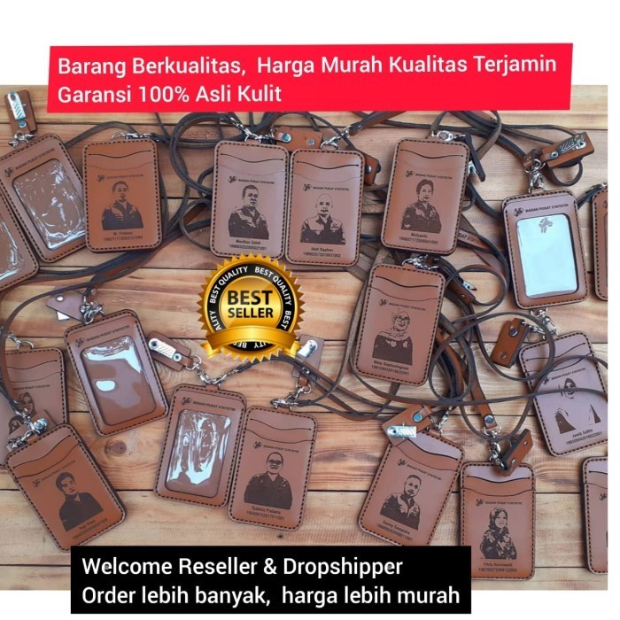 

BARANG TERLARIS NAME TAG KULIT CUSTOM, ID CARD HOLDER KULIT, TALI ID CARD KULIT