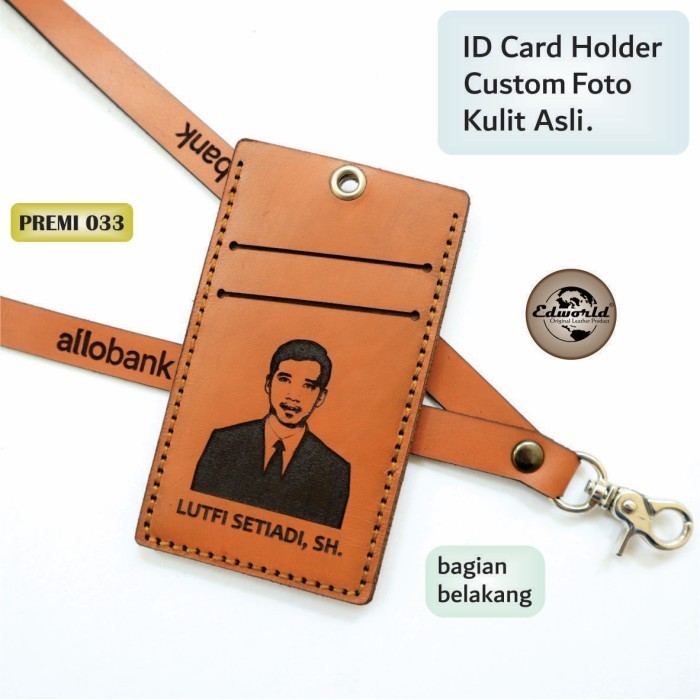 

BARANG TERLARIS ID CARD HOLDER + Strap Id dari Kulit Asli Premium