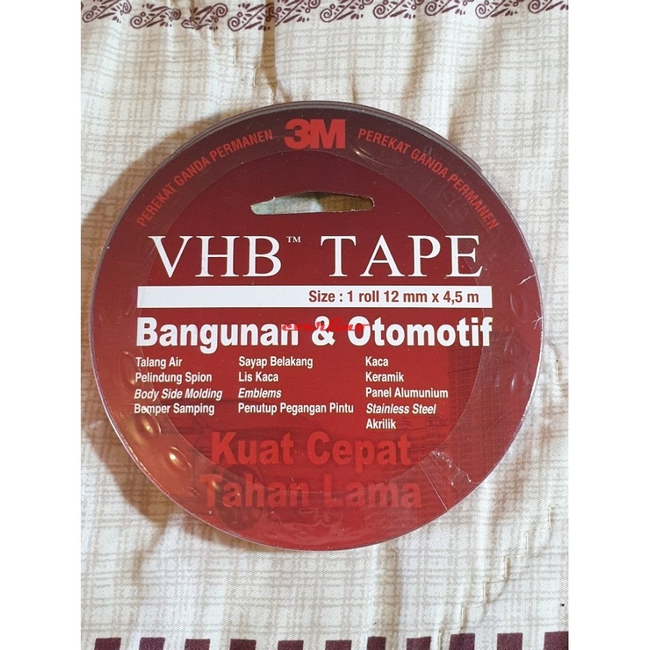 

berkah Double Tape 3M VHB 12 mm x 4,5 m foam mobil isolasi bolak balik