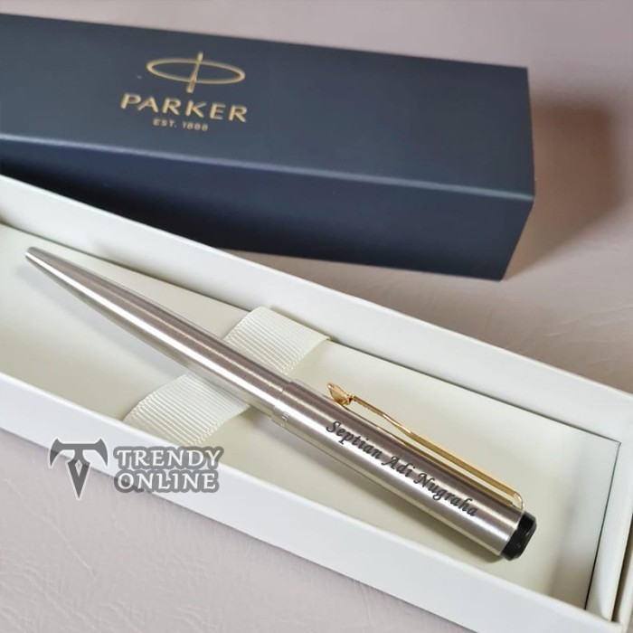 

ORINAL Parker Vector Stainless Steel Gold Trim Klip , Ball Point Klip