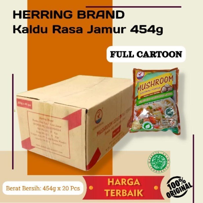 

Herring brand Mushroom /kaldu rasa jamur shitake 454gr Perdus isi 20pc