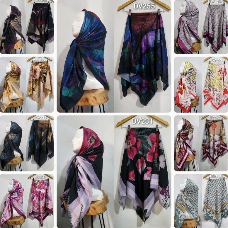 Terlaris  Hijab Falestina Voal Fatriana Kerudung Kw Segiempat Motif Segiempat Premium Denay