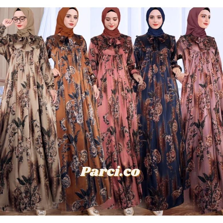 (Cod) Parci Gamis Wanda Armani Silk Premium - Gamis Silk -Gamis Silk Motif Terbaru - Gamis Busui Wan