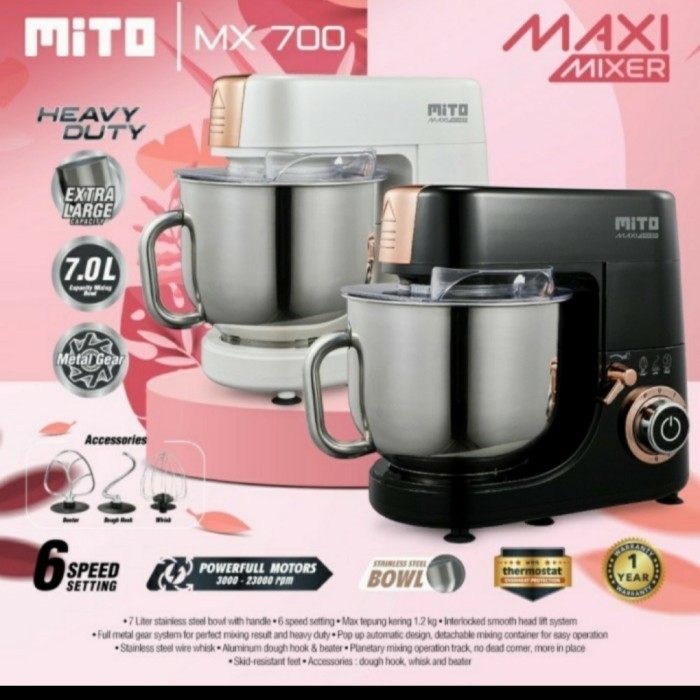 Mito Stand Mixer Maxi Planetary 7Liter Mixer Roti Mx700