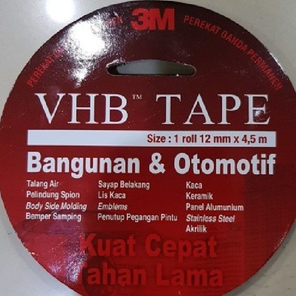 

TERMURAH Double Tape 3M VHB 12mm x 4.5mtr Original Kuat dan Lengket