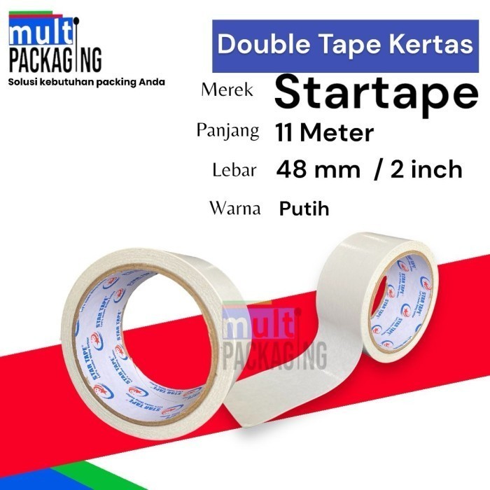 

Double Tape Kertas 48mm x 11m / Double Tape 2 inch ( DUSAN ) DISKON