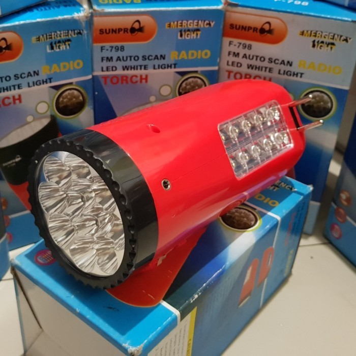 lampu senter LED + radio (sistim charge)