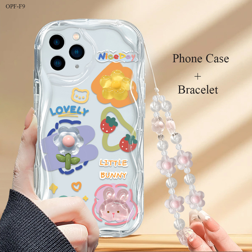 Casing Hp Untuk Compitable With OPPO F9 F11 F23 5G Soft Kesing Phone Case Kartun Bracelet B1 2D Flow