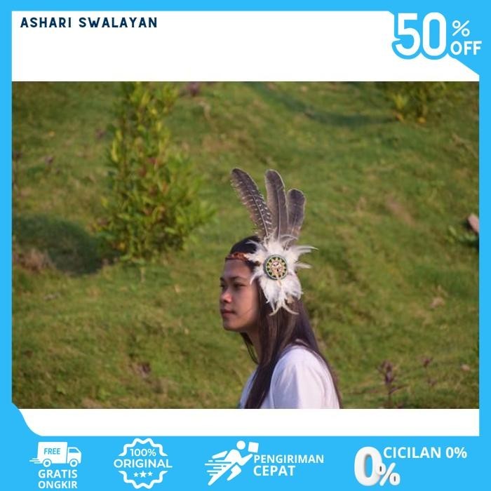 TOPI INDIAN-INDIAN HEADDRESS BANDO KALKUN BLUR HITAM TERBAIK