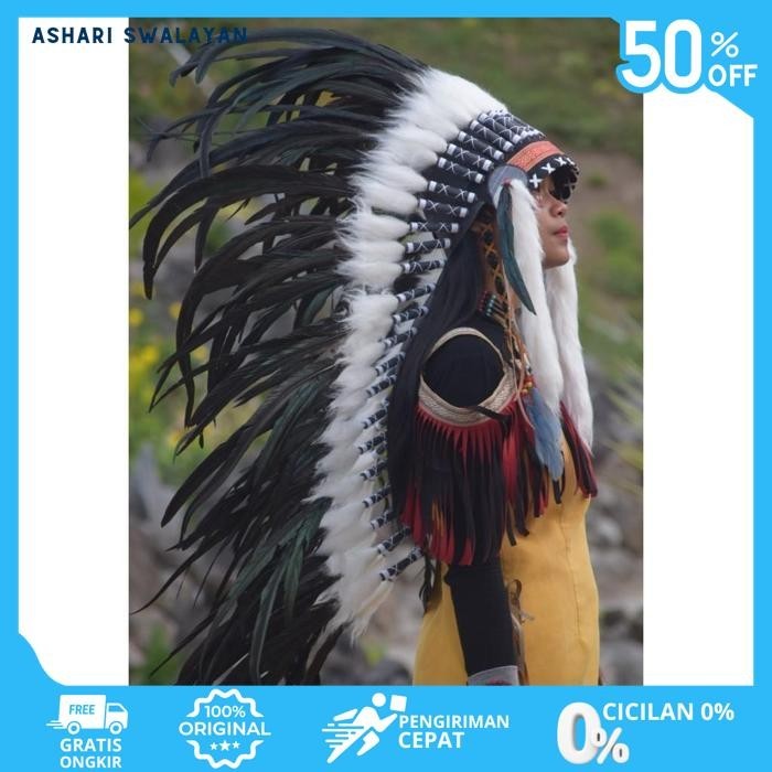 TOPI INDIAN - INDIAN HEADDRESS MEDIUM AYAM BILABONG HITAM BEST PRODUCT