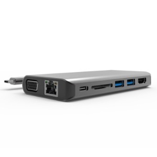 Feeltek 8 In 1 Usb-C Portable Hub - Gray
