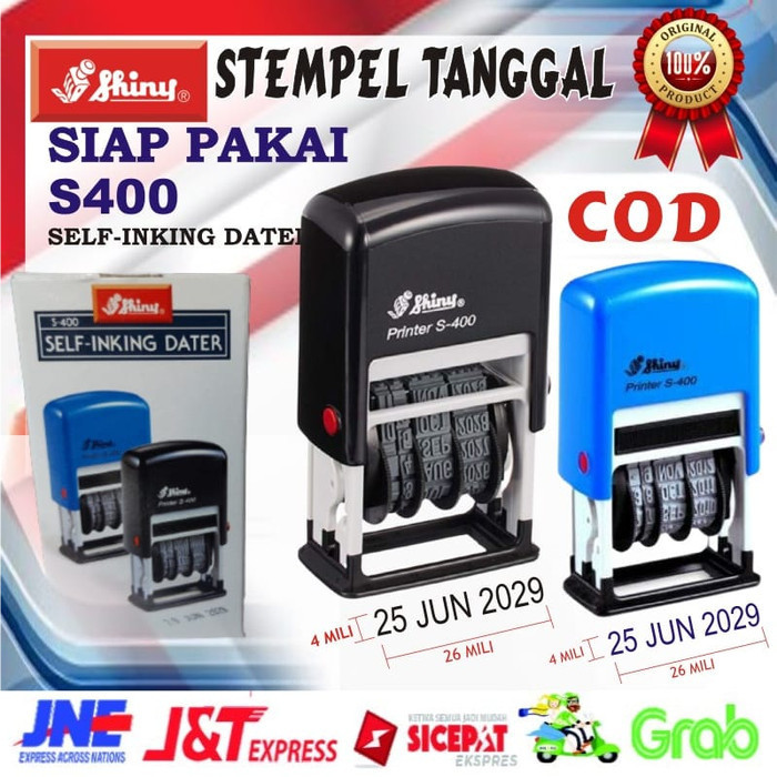 

Terlaris STEMPEL TANGGAL CAP SHINY S400 WARNA BIRU - HITAM OTOMATIS KANTOR SALE