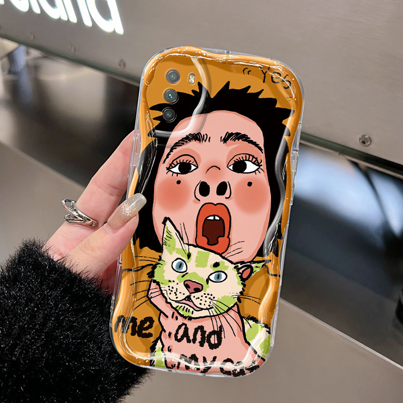 Casing Hp Xiaomi POCO X3 POCO X3 Pro POCO X3 NFC POCO M3 Case  Me and Kitty kepala besar pola Foto c