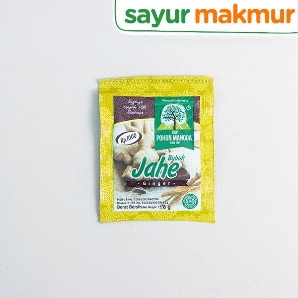 

Cap Pohon Mangga Bubuk Jahe Organik 6 gram Sayurmakmur