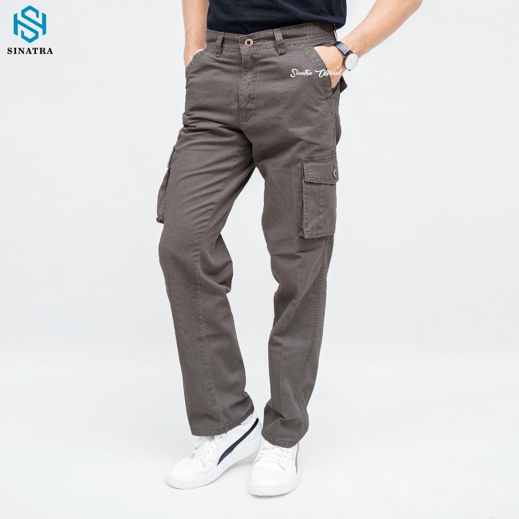 [ONLINE EXCLUSIVE] Celana Cargo Panjang Pria Reguler Kain Kanvas Cardinal Original Dovechoice