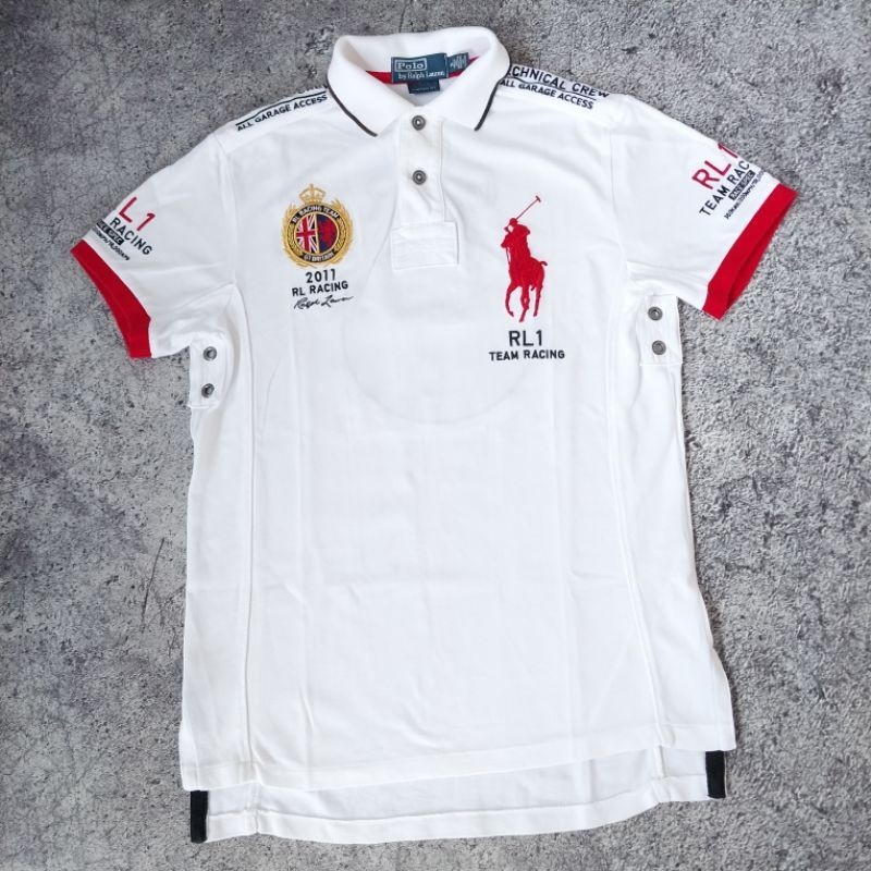 Poloshirt POLO Ralph Lauren RL RACING "BIG LOGO" WHITE [ Original ]