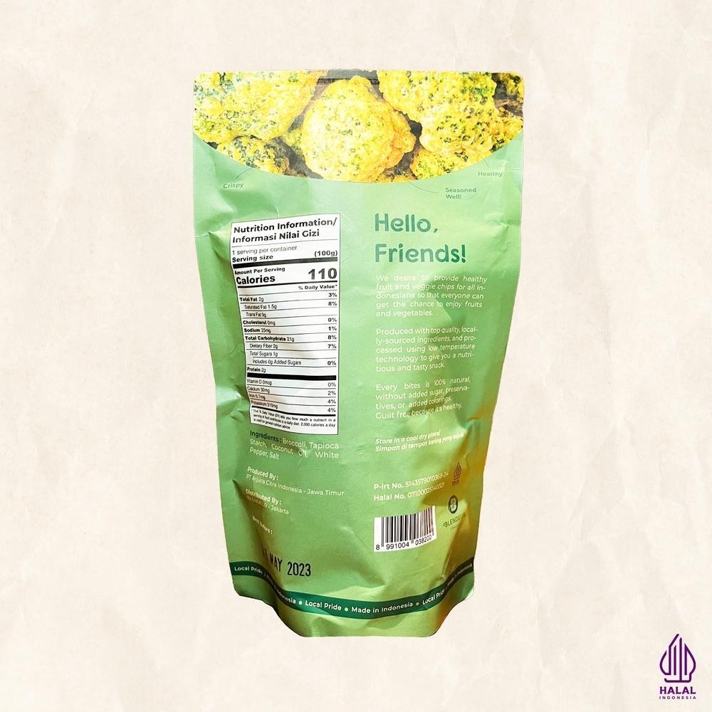 

POI Healthy Crunchy Broccoli Chips 100 Gr - Camilan Keripik Brokoli Sehat TERLARIS