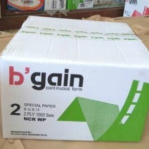 

CONTINUOUS FORM 9,5X11 BGAIN 2 PLY 1000 SETS ilmi__77