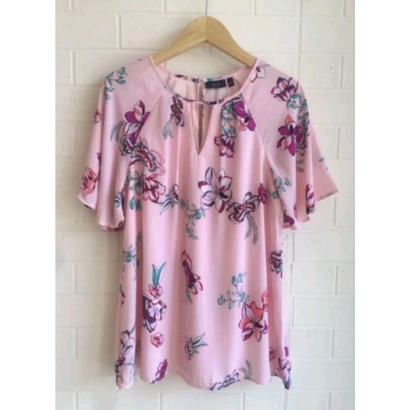 APT9 Blouse Bunga Lengan Pendek