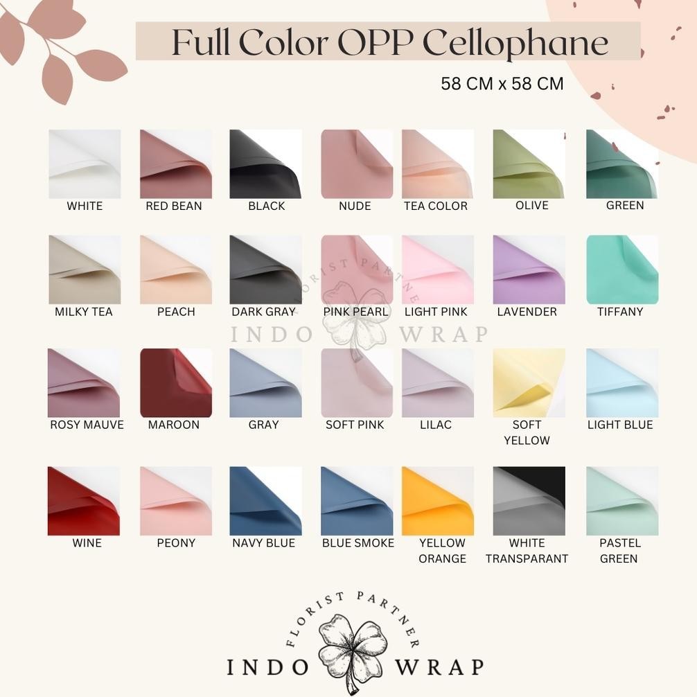 

Flash Diskon" [20 LEMBAR] KERTAS FLOWER WRAPPING FULL COLOR OPP CELLOPHANE KERTAS BUKET BUNGA HAND BOUQUET ||