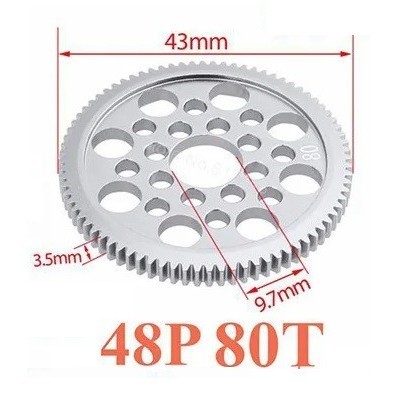 Metal Spur Gear 48P 92T 85T 80T Axial SCX10 Rc Car