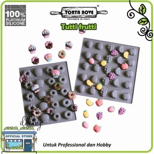 CETAKAN COKLAT ES BATU SILIKON CETAKAN KUE BULAT DONAT KECIL MINI BUAH