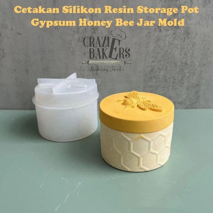 CETAKAN SILIKON RESIN STORAGE POT GYPSUM HONEY BEE JAR MOLD