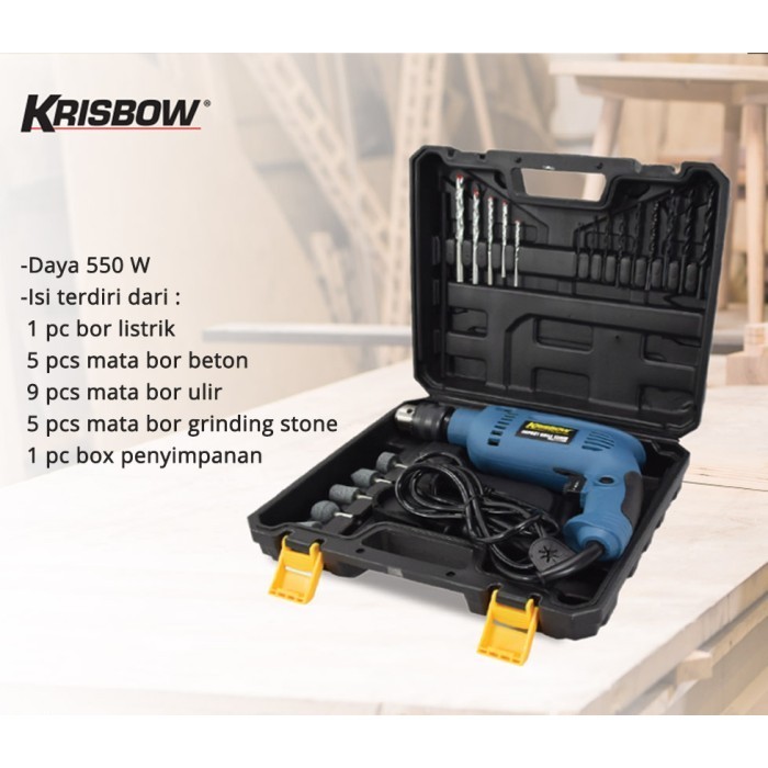 KRISBOW IMPACT DRILL / SET BOR LISTRIK 21 PCS